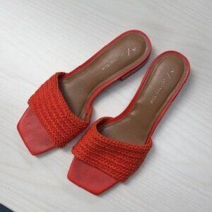 Anthropologie Orange Slides | Size 39